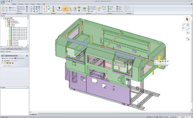 Telaio macchina utensile progettato con SpaceClaim